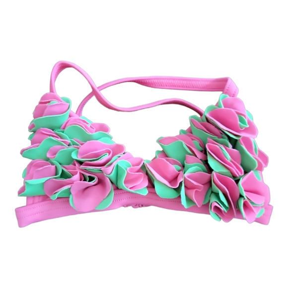 Gymboree Other - HOST PICK 😊 Gymboree Toddler Bikini Top Flowers Leaves Pink